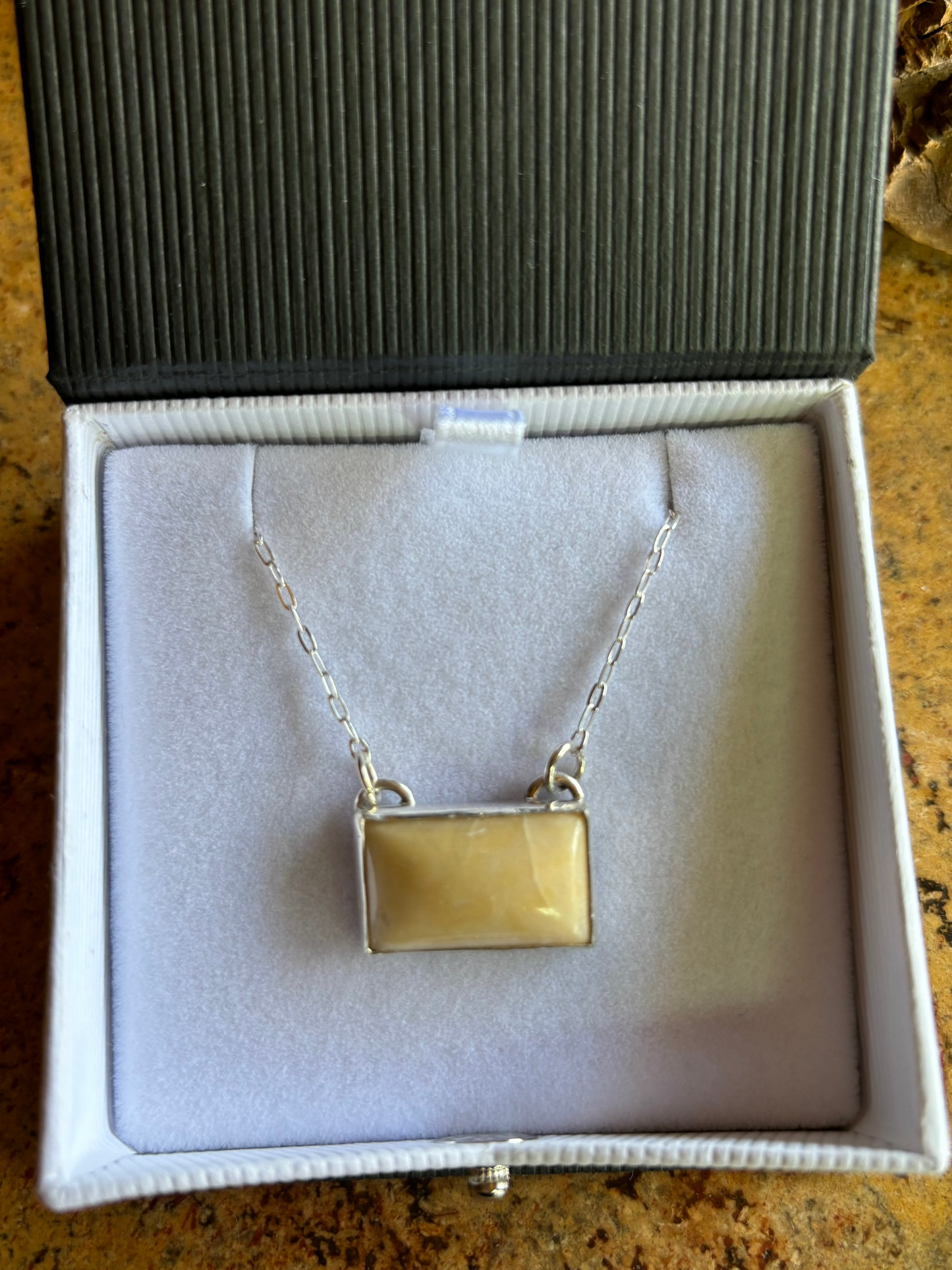 Jerusalem Stone and Sterling Necklace