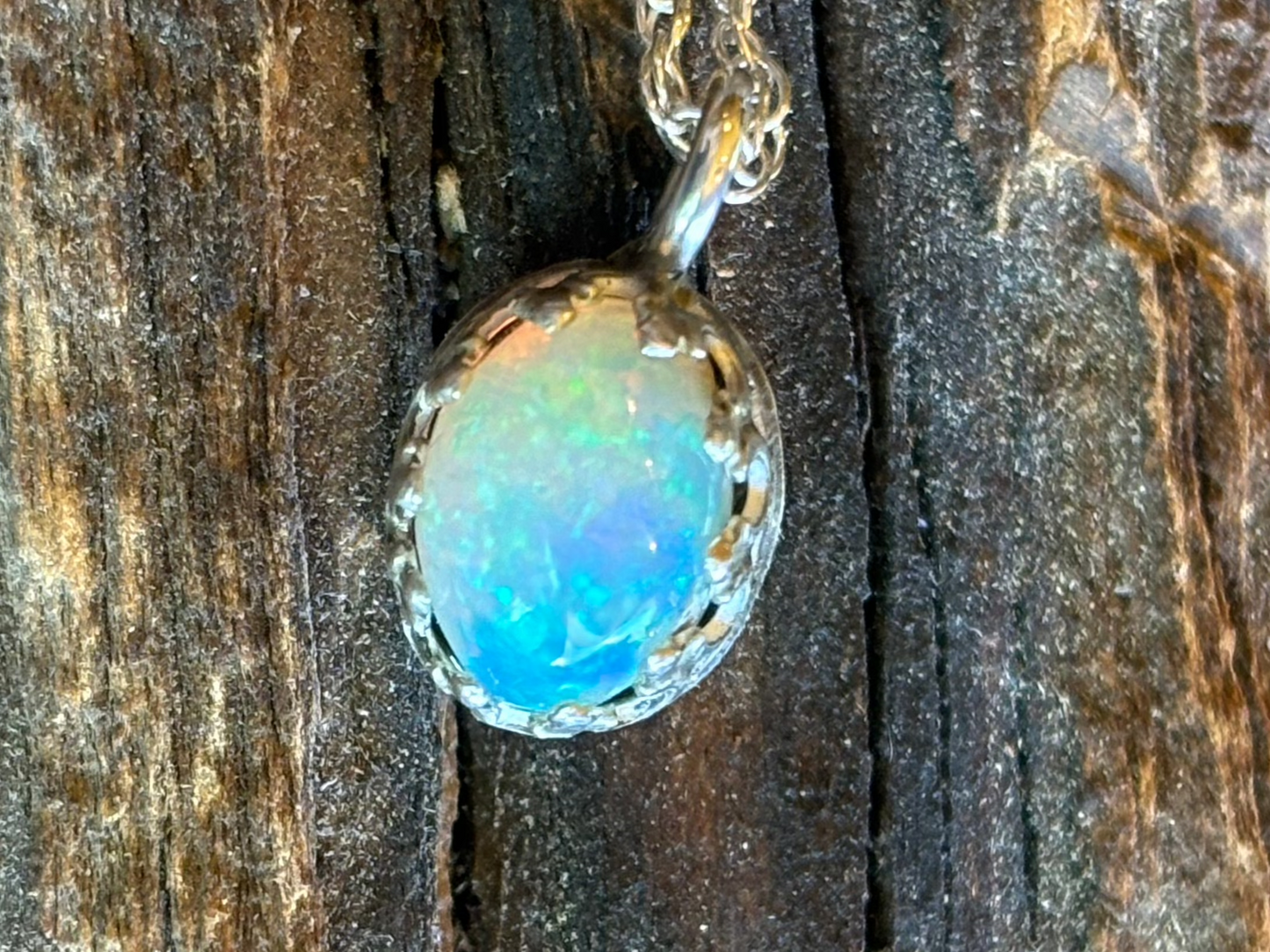 Ethopian Welo Opal and Sterling Necklace
