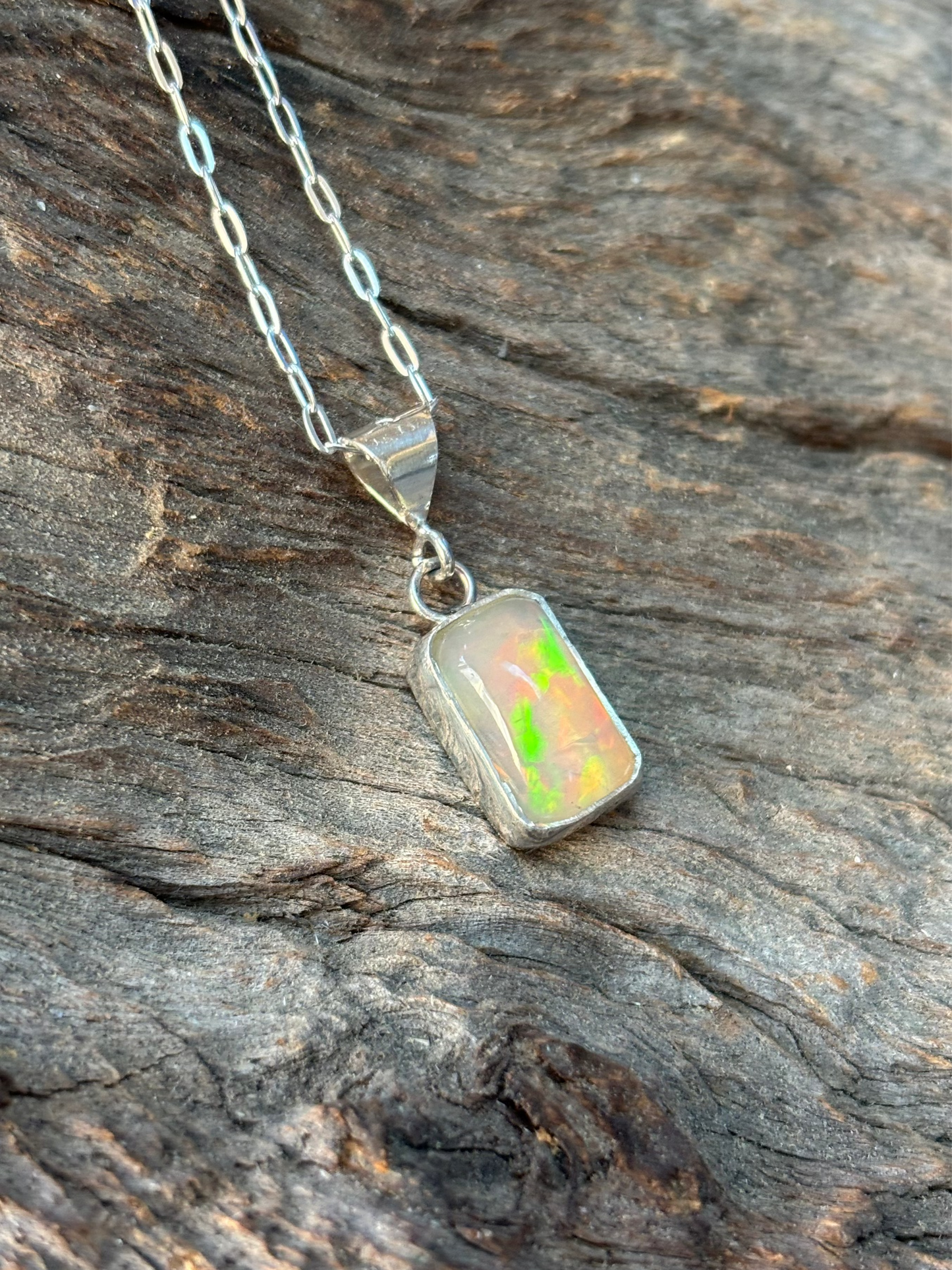 Ethiopian Welo Opal and Sterling Necklace
