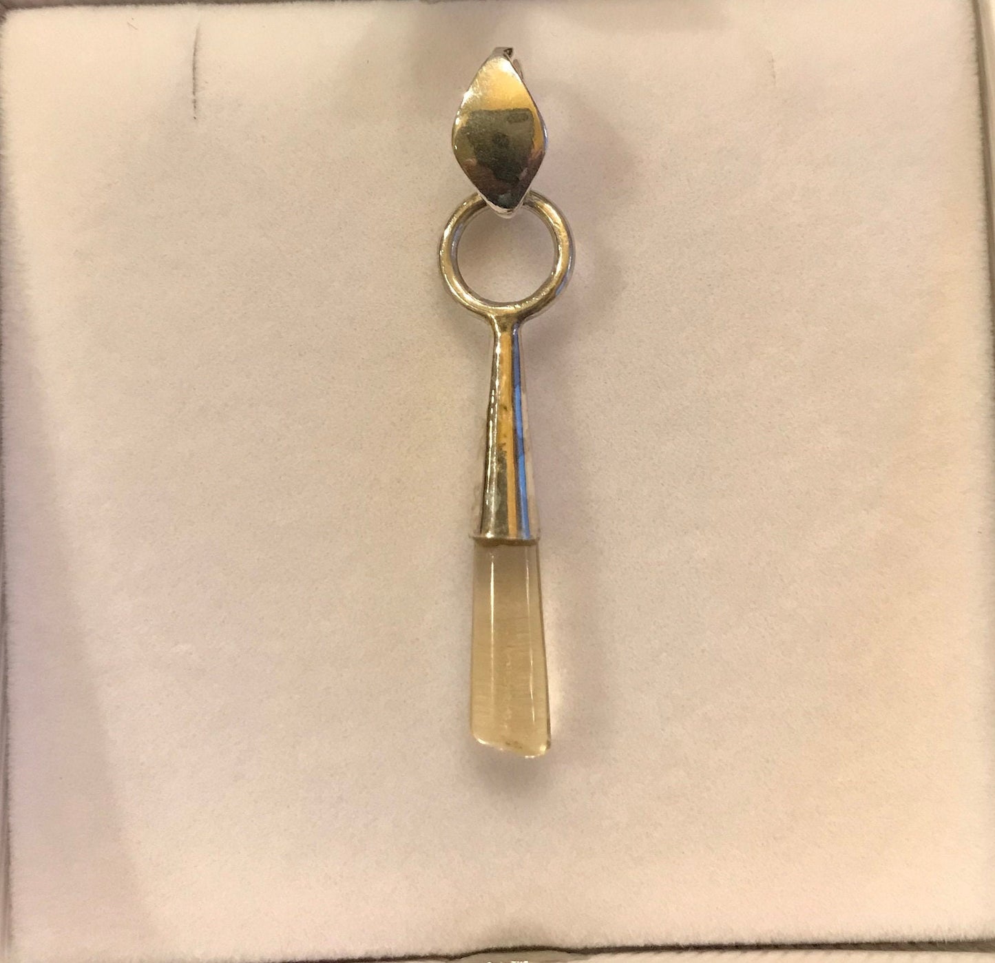 Petite Gambian Citrine and Sterling Pendant