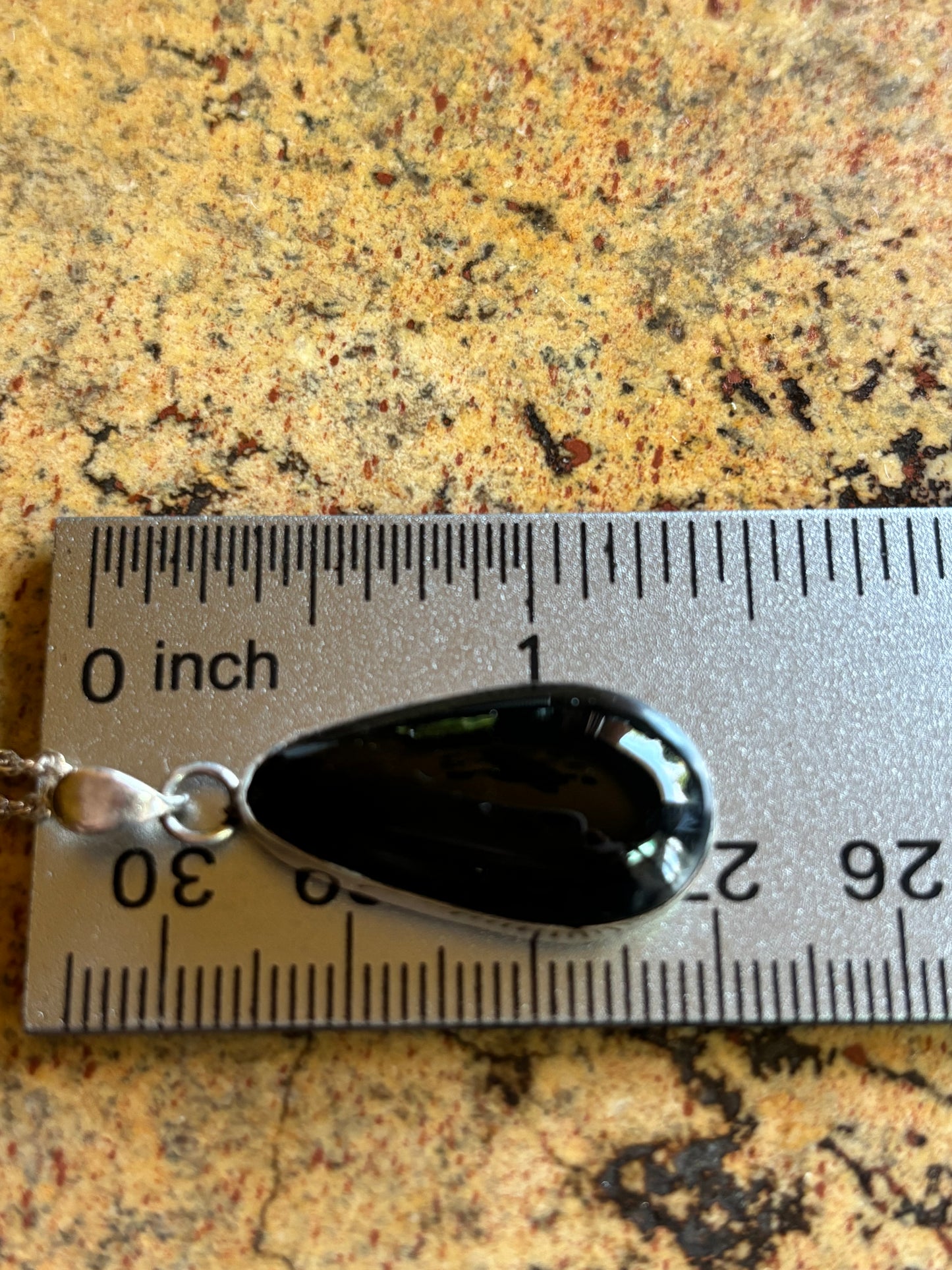 Mexican Black Obsidian and Sterling Necklace