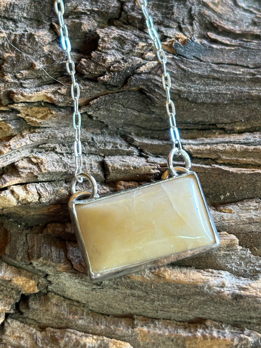 Jerusalem Stone and Sterling Necklace