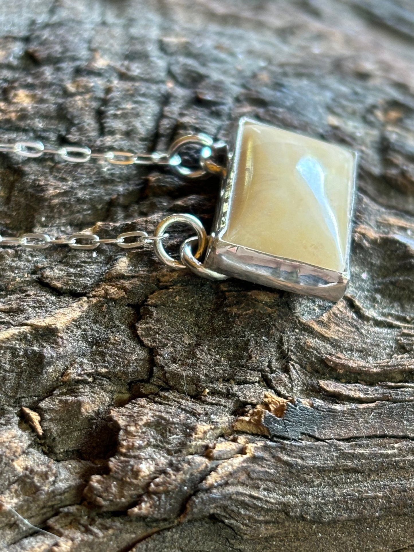 Jerusalem Stone and Sterling Necklace