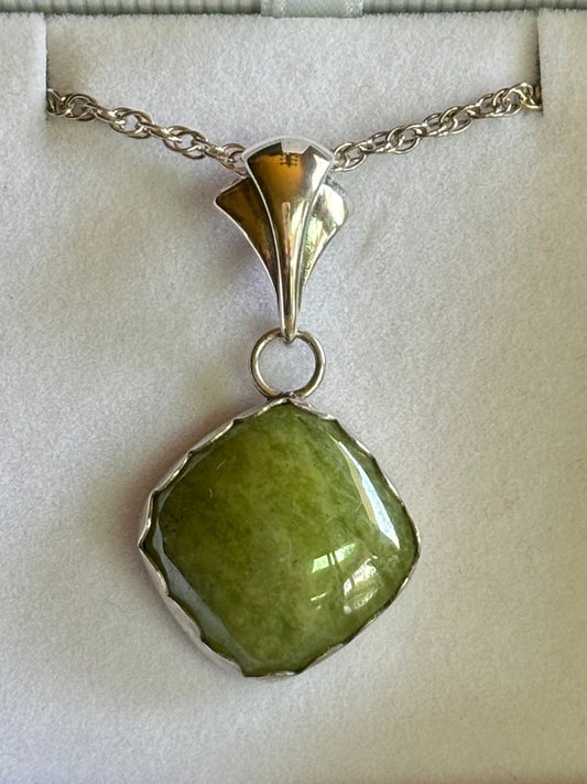 Rare Mexican Green Idocrase in Sterling Necklace