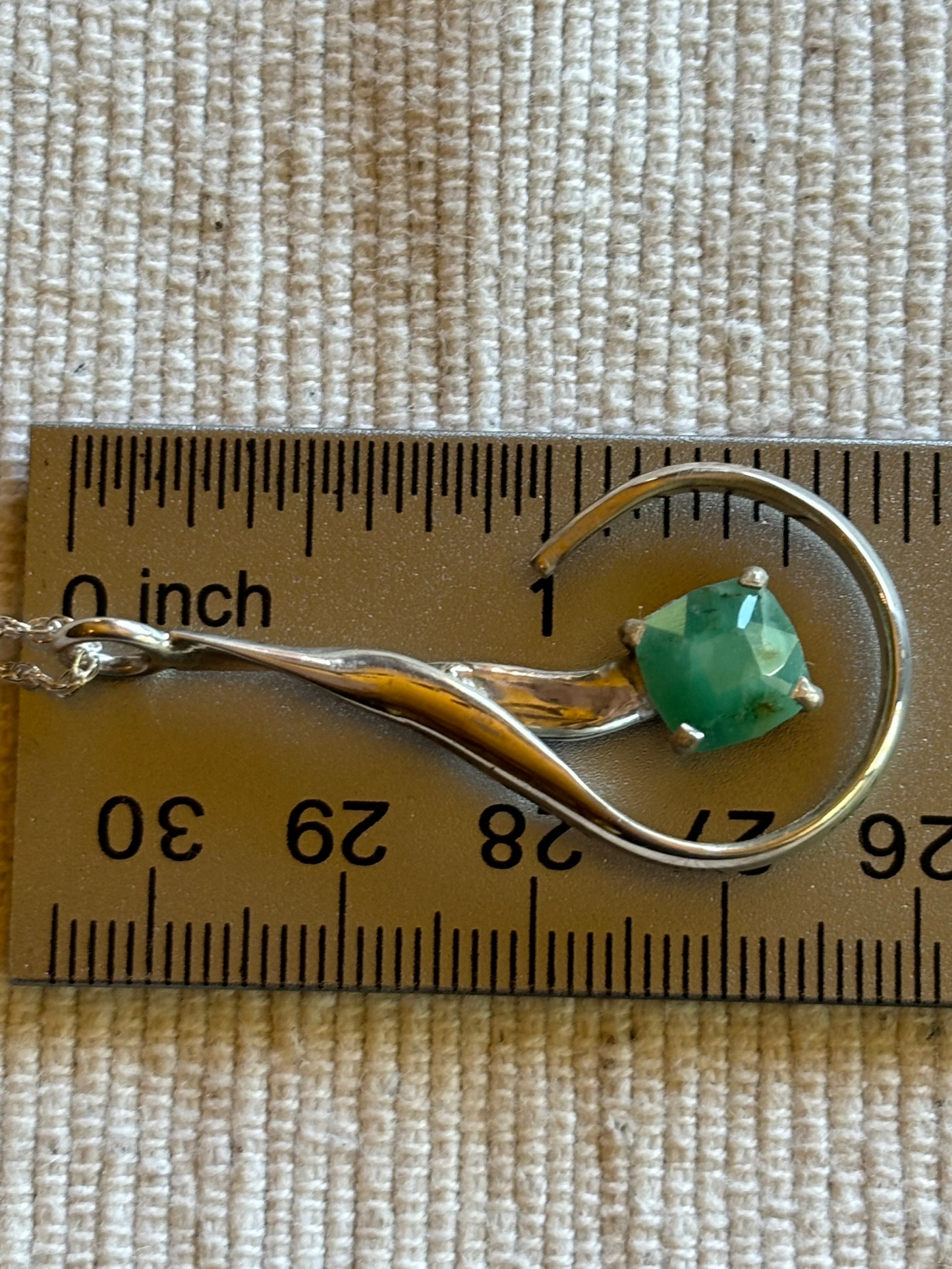Natural Ethiopian Emerald and Sterling Necklace