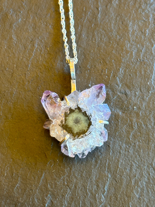Uruguay Amethyst Crystal and Sterling Necklace
