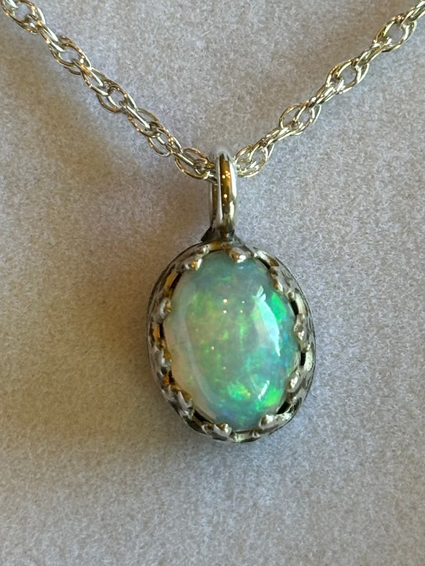 Ethopian Welo Opal and Sterling Necklace