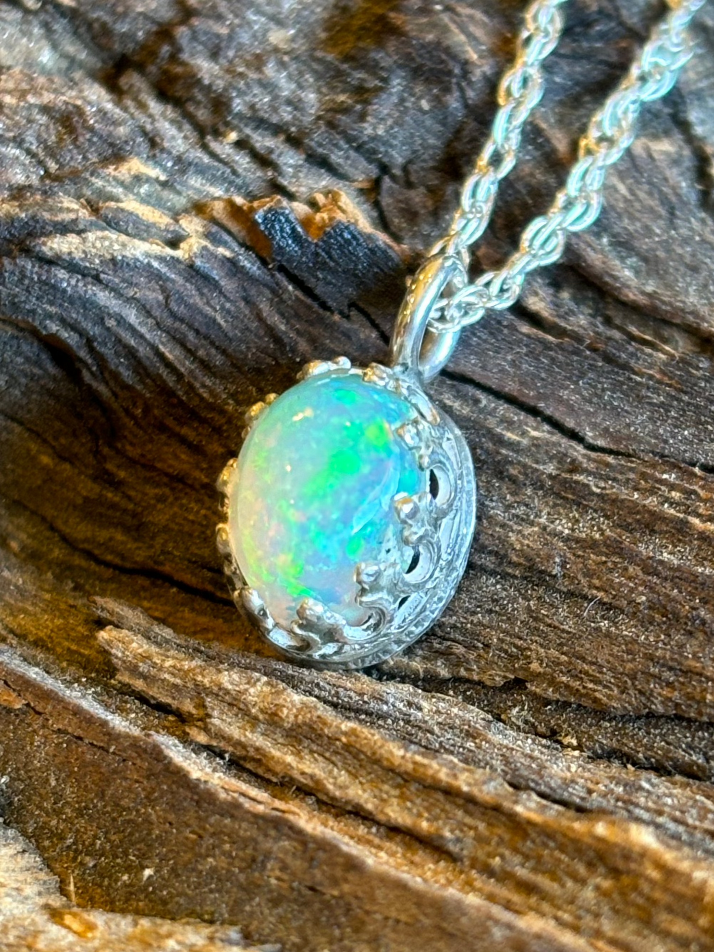 Ethopian Welo Opal and Sterling Necklace