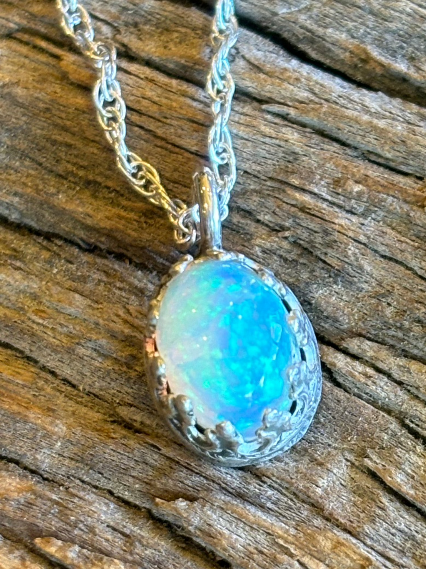 Ethopian Welo Opal and Sterling Necklace
