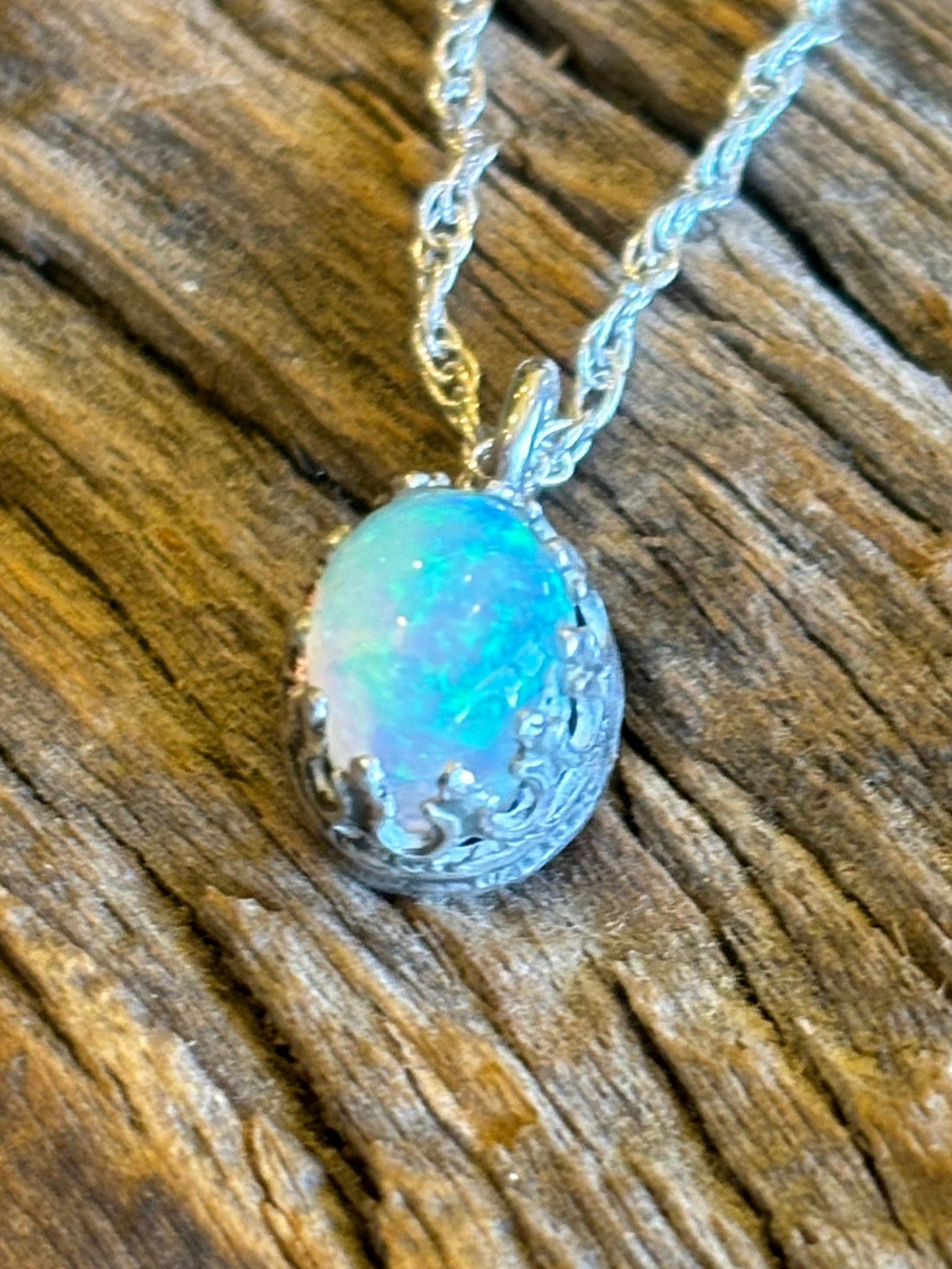 Ethopian Welo Opal and Sterling Necklace