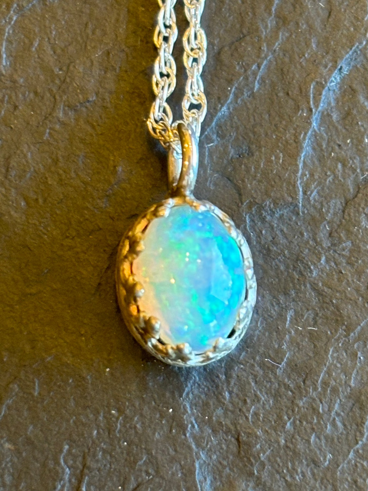 Ethopian Welo Opal and Sterling Necklace