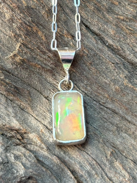 Ethiopian Welo Opal and Sterling Necklace