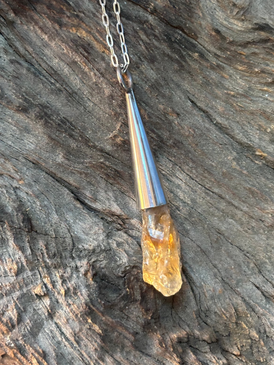 Brazilian Quartz Crystal and Sterling Necklace