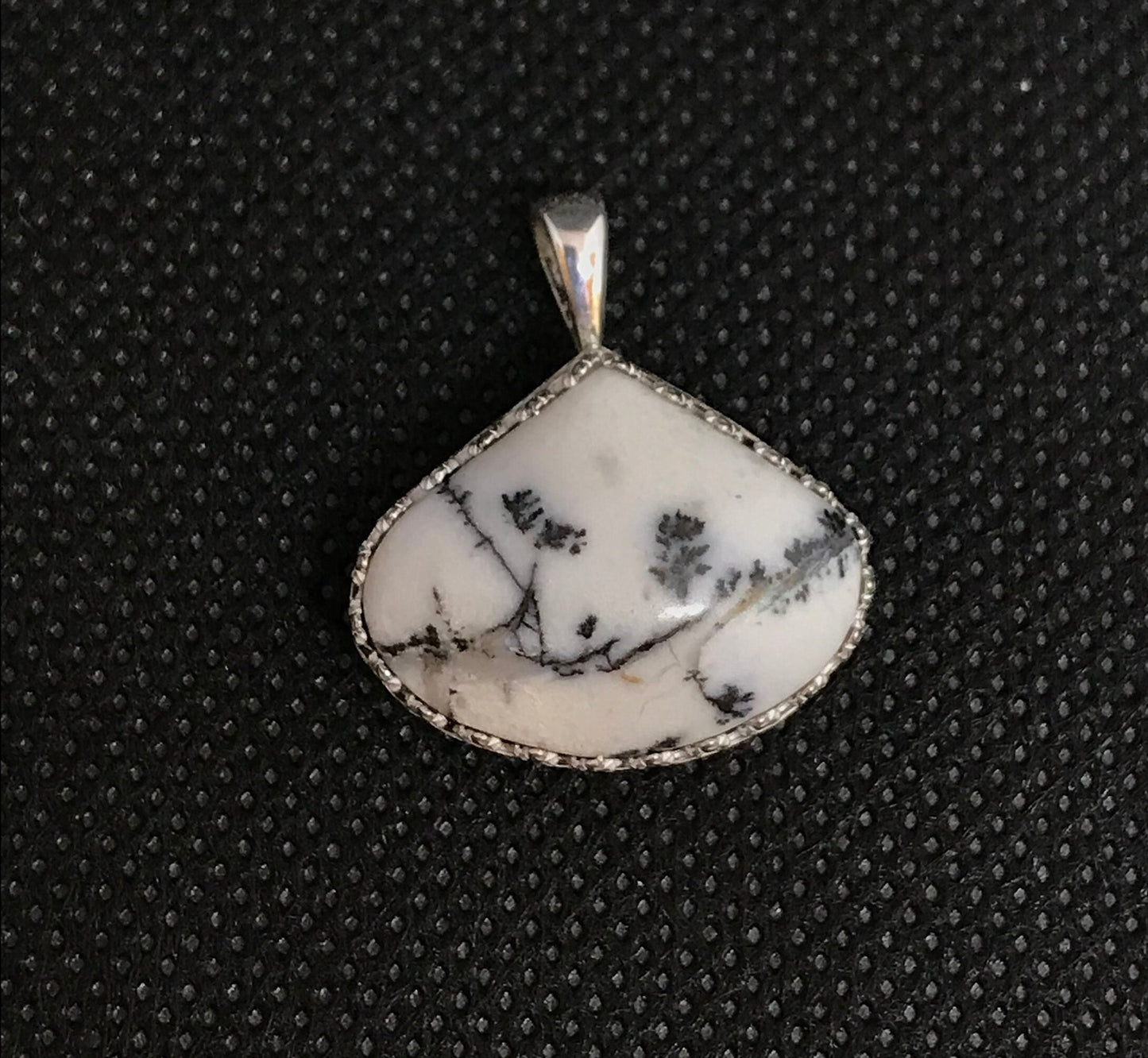 Oregon Amethyst Sage Agate and Silver Pendant