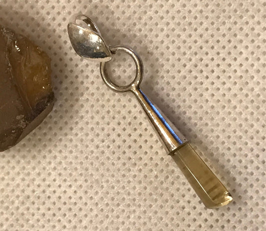 Petite Gambian Citrine and Sterling Pendant